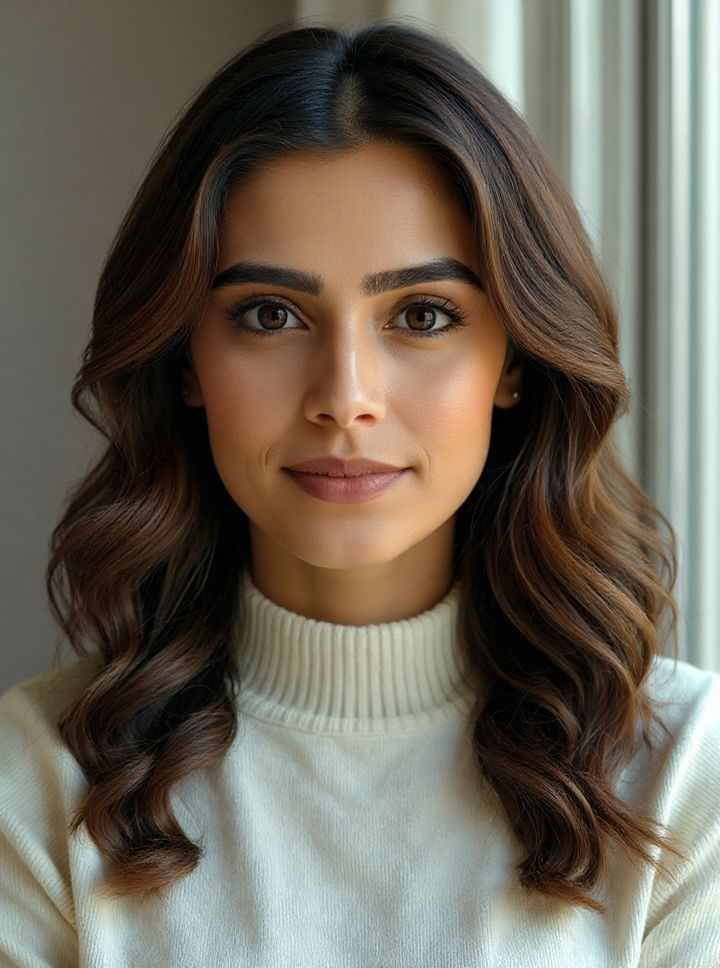 Balayage rendered on a real selfie by Lineup