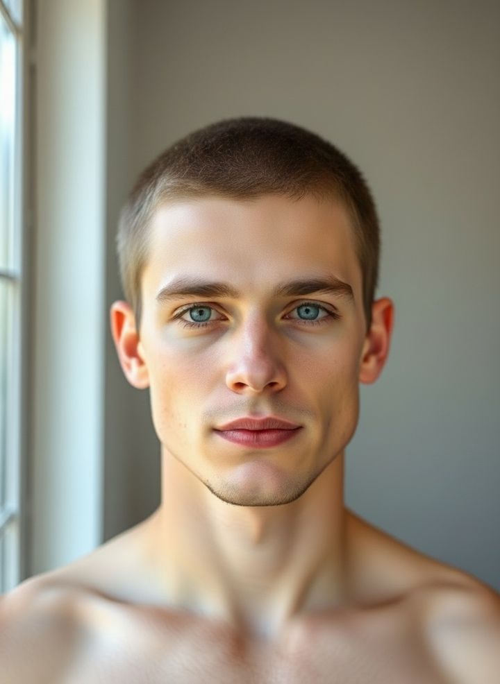 Buzz cut rendered on a real selfie by Lineup