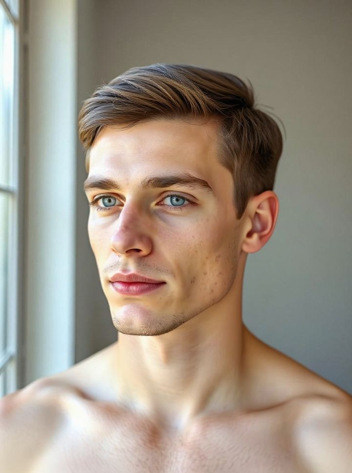 Comb over fade rendered on a real selfie by Lineup
