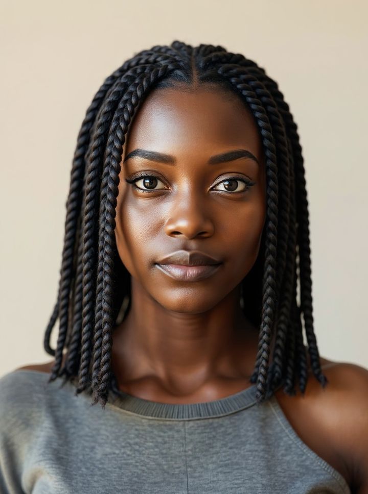 Senegalese twists rendered on a real selfie by Lineup