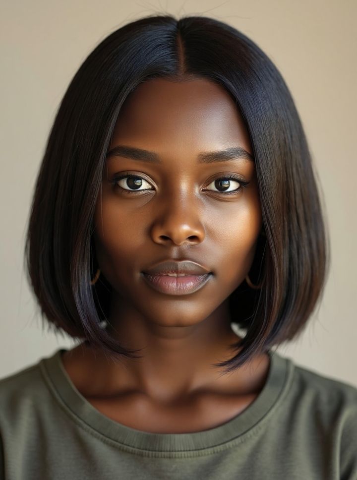 After: silk press rendered on the same face by Lineup